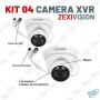 📹 Kit Vidéosurveillance ZEXIVISION 4 Caméras XVR 5MP 4K – DVR H.265+ Full Color 24/7 avec Audio, HDMI & Alarme