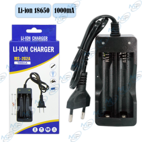 ⚡ Chargeur Double Batterie Li-Ion 18650 MS-202A 1000mA – Chargeur Universel pour Accus Rechargeables