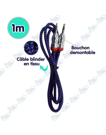 CABLE JACK MALE/MALE STEREO TISSU BLINDER