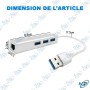 🔌 Hub USB 3 Ports avec Adaptateur Ethernet RJ45 Gigabit 10/100/1000 Mbps – Hub USB avec Carte Réseau