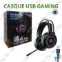 🎧 Casque Gaming USB G902 RGB avec Microphone – Son Stéréo HD, Éclairage LED RGB, Compatible PC & Ordinateur Portable