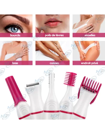 🌸Rasoir Électrique Femme 5-en-1 | Tondeuse Maillot & Sourcils