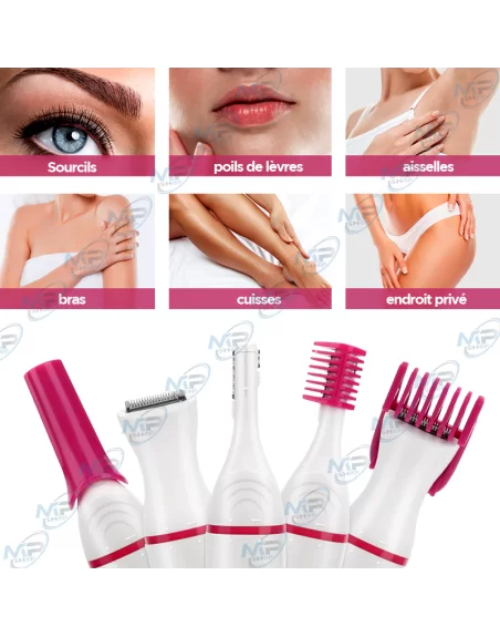 🌸Rasoir Électrique Femme 5-en-1 | Tondeuse Maillot & Sourcils