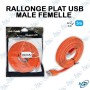 🔌 Rallonge USB Plate Mâle-Femelle 3 m USB 2.0 – Câble Extension USB pour PC, TV et Périphériques
