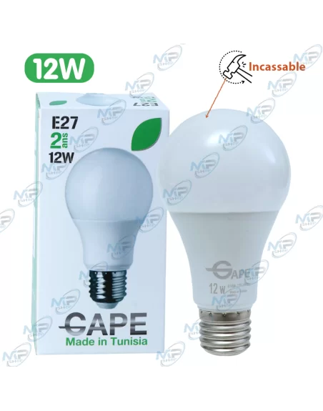 💡Ampoule LED E27 12W Incassable - Économie d'Énergie & Longue Durée