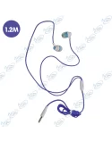 🔊Écouteurs Filaire RX-09 Bleus Vifs | Jack 3,5 mm & Micro/Commande 1.2M