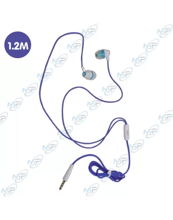 🔊Écouteurs Filaire RX-09 Bleus Vifs | Jack 3,5 mm & Micro/Commande 1.2M