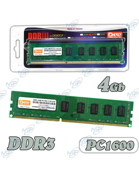 🖥️RAM DATO 4GB DDR3 1600MHz - Mise à Niveau Fiable pour PC Ancien/Bureautique