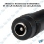 🔌 Adaptateur DC 5,5×2,1 mm Femelle vers 6,3×3,0 mm Mâle – Connecteur d’Alimentation