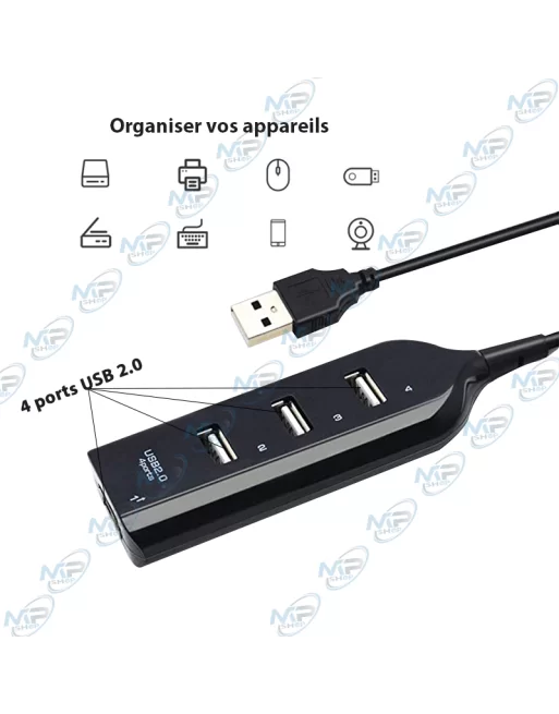 Câble Rallonge Usb 2.0 Hub 1 à 4 Ports Rj45 - Vente matériels et  accessoires informatique au Sénégal