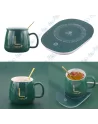 ♨️Chauffe-Tasse Électrique 55°C - Détecteur Gravité, Mug Céramique Luxe