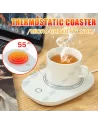 ♨️Chauffe-Tasse Électrique 55°C - Détecteur Gravité, Mug Céramique Luxe