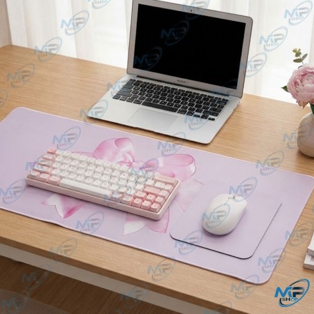 🖱️ Tapis Souris Grand Format 79,5 × 30 cm – Motif Nœud Rose