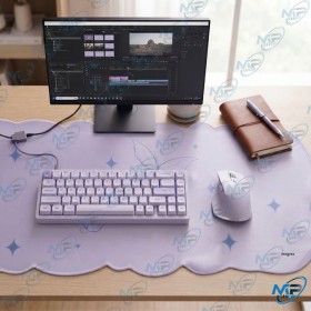 🖱️ Tapis Souris Grand Format 88,5 × 39 cm – Mouse Pad XXL Lavande avec Papillons et Étoiles