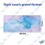 🖱️ Tapis Souris Grand Format 89,5 × 39,5 cm – Mouse Pad XXL Marbré Bleu & Rose avec Effet Doré