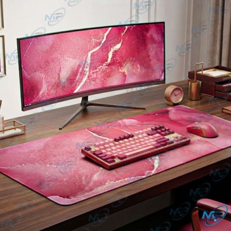 🖱️ Tapis Souris Grand Format – 89,5 × 39,5 cm – Design Marbre Rose Fuchsia