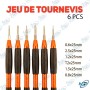 🛠️ Jeu de Tournevis de Précision 6 Pièces 91027 – Set Professionnel pour Électronique et Petites Réparations