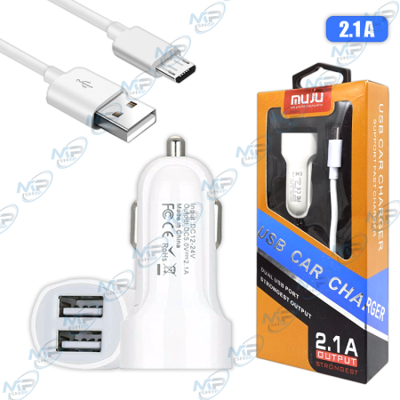 Chargeur Allume-Cigare USB Double Port 2.1A MUJU
