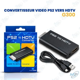 🔌 Convertisseur Vidéo PS2 vers HDMI HDTV G300 – Adaptateur PlayStation 2 pour TV HD avec Câble USB