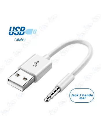 Cable Jack 3 Bande Male vers USB Male SENDIO