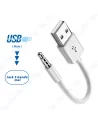 🔗Câble Jack 3.5mm Mâle (3 Bandes) vers USB Mâle | Connexion AUX