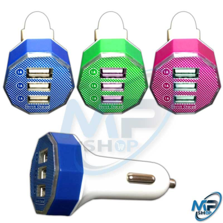 Chargeur Allume-Cigare Triple USB Quick Charge 3 Ports