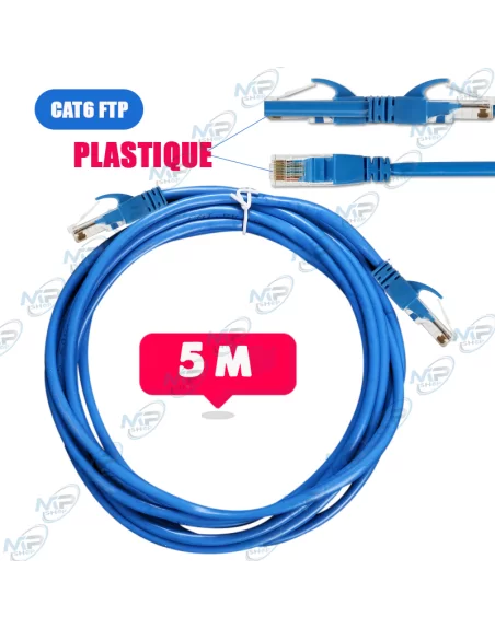 CABLE RESEAU 5M CAT6 FTP