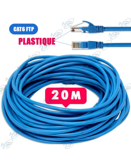 CABLE RESEAU 20M CAT6 FTP