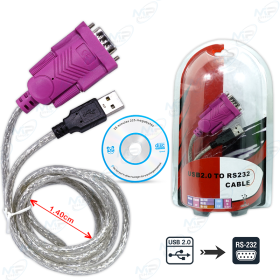 🔌 Câble USB 2.0 vers RS232 (DB9) – Adaptateur Série USB vers COM 1.4m pour PC et Équipements Industriels