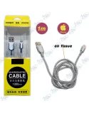 ⚡Câble iPhone Tressé 1m Charge Rapide & Synchro – Zinc Alliage Ultra-Résistant