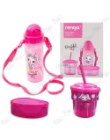 🎒Kit Goûter Enfant Renga Kai Set 3-en-1 | Gourde Paille Boîte Repas