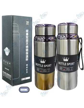 💧Bouteille Isotherme Inox 600ml - Café Chaud 8H, Froid 12H