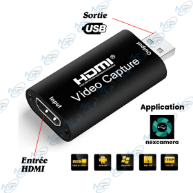 🔌 Adaptateur HDMI Femelle vers USB Mâle – Convertisseur Vidéo Compact pour PC et Accessoires