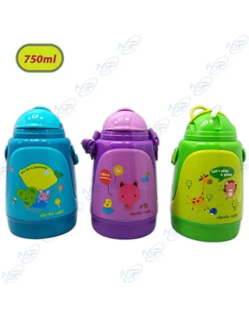 🥤Thermos Enfant 750ml avec Paille Silicone | Anti-fuite, Sans BPA, École, Voyage