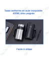 THERMOS EN ACIER INOXYDABLE TASSE 400ML AVEC POIGNÉE