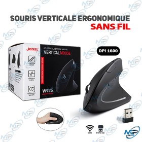 🖱️ Souris Verticale Ergonomique Sans Fil JEDEL W925 – 1600 DPI, Connexion 2,4 GHz