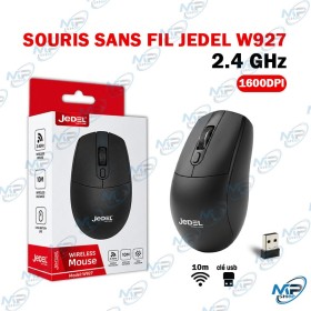 🖱️ Souris Sans Fil JEDEL W927 2.4 GHz – 1600 DPI, USB, Portée 10 m