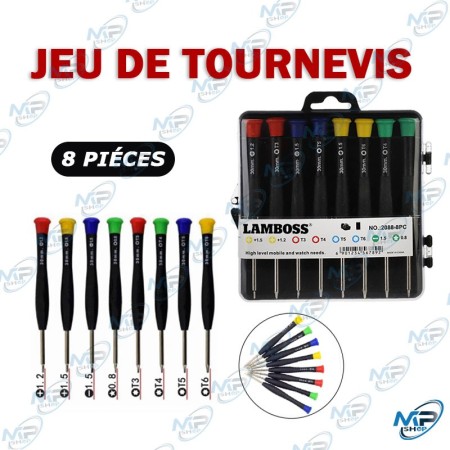 🛠️ Jeu de 8 Tournevis de Précision LAMBOSS – Réparation Montres, Lunettes et Petits Appareils