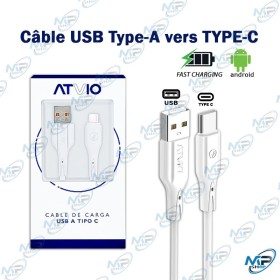 🔌 Câble USB-A vers USB-C ATVIO – Charge Rapide pour Smartphone Android