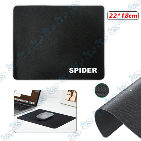 🖱️ Tapis de Souris SPIDER Noir 22 × 18 cm – Surface Précise et Antidérapante