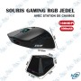 🖱️ Souris Gaming RGB JEDEL WD-139 – 1600 DPI, Batterie 300 mAh et Station de Charge