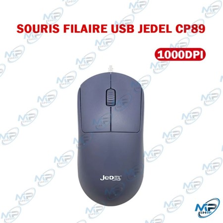 🖱️ Souris Filaire USB JEDEL CP89 – 1000 DPI, Noire, Ergonomique