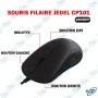 🖱️ Souris Filaire USB JEDEL CP101 – 1600 DPI, Ergonomique, Noire