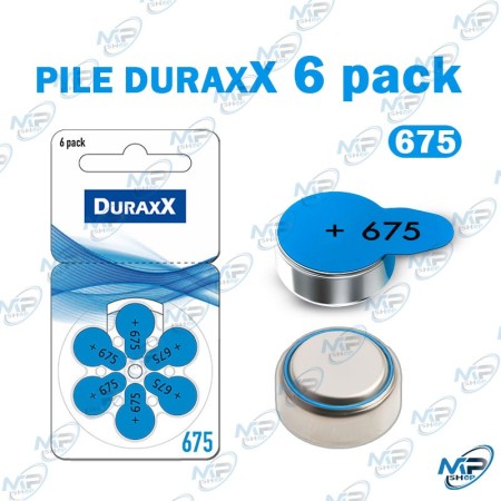 🔋 Pile Bouton DURAXX 675 – Pack de 6 Piles Auditives pour Appareils Compatibles