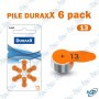 🔋 Pile auditive DURAXX 13 – Pack de 6 piles bouton pour appareils auditifs