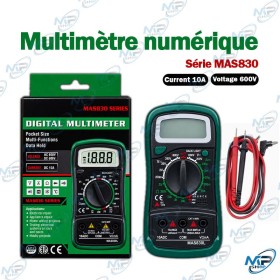 🛠️ Multimètre numérique MAS830L – Voltmètre 600 V, ampèremètre 10 A et test de continuité