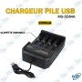 ⚡ Chargeur universel USB MS-5D84A pour batteries Li-ion – 4 emplacements, 4,2 V