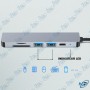 🔌 Hub USB-C 6-en-1 HDMI 4K – USB 3.0, USB 2.0, lecteur SD/TF et USB-C PD
