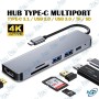 🔌 Hub USB-C 6-en-1 HDMI 4K – USB 3.0, USB 2.0, lecteur SD/TF et USB-C PD