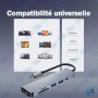 🔌 Hub USB-C 6-en-1 HDMI 4K – USB 3.0, USB 2.0, lecteur SD/TF et USB-C PD